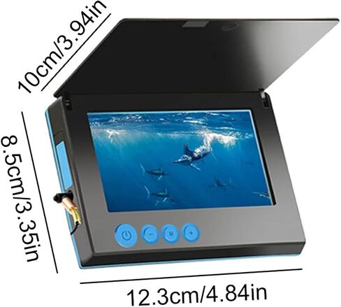 Spearfishing Camera, Ice Fishing Camera HD 4.3/5 Inch, Waterproof, 12 Infrared Lights with Wide View 220° for, Lakes, Sea, Boat in Kuwait