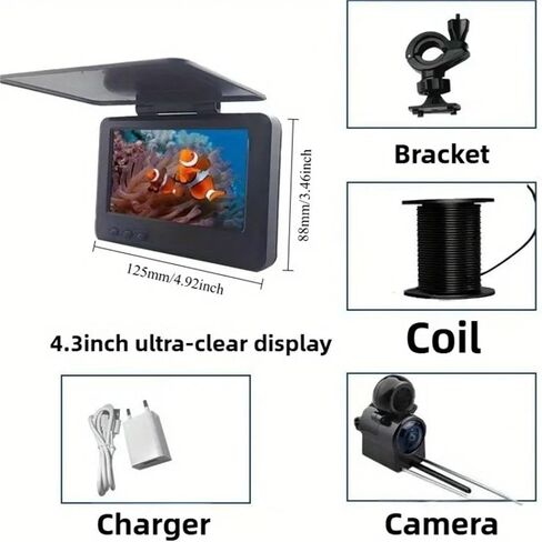 Spearfishing Camera, Spearfishing Camera with 4.3" LCD Screen and Fish Finder 15/20/30m in Kuwait