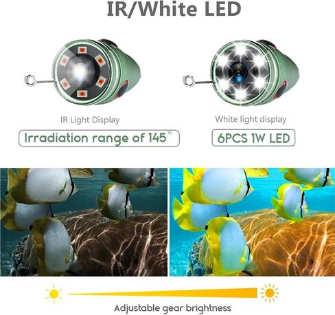 Spearfishing Camera, Spearfishing Camera 4.3" for Winter, 1000TVL, for Ice, Sea and River, with 6 LED Lights Night Vision in Kuwait