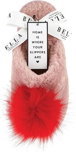 Women's Slippers - Soft Plush Luxury House Shoes with Cute Fuzzy Pom-Pom Accent in Kuwait