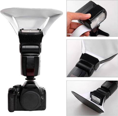 Portable Flashing Diffuser for DSLR Photography Soften Harsh Light Reflective Panel Easy Installation Lightweight ABS in Kuwait
