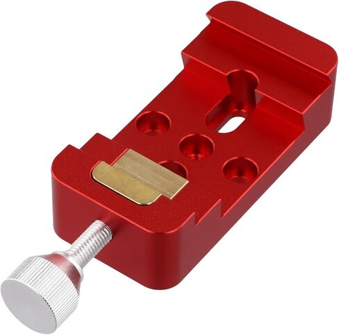 Aluminum Alloy Dovetail Mounting Base Clamp for Astronomical Telescope Equatorial Mount and Finderscope, Reinforced Double Bolts, Red Silver(Red) in Kuwait