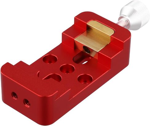 Aluminum Alloy Dovetail Mounting Base Clamp for Astronomical Telescope Equatorial Mount and Finderscope, Reinforced Double Bolts, Red Silver(Red) in Kuwait