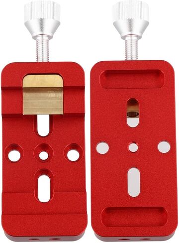 Aluminum Alloy Dovetail Mounting Base Clamp for Astronomical Telescope Equatorial Mount and Finderscope, Reinforced Double Bolts, Red Silver(Red) in Kuwait