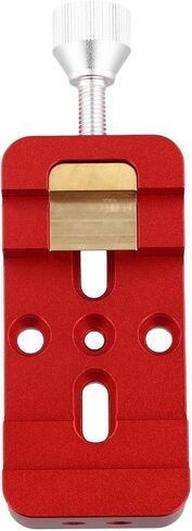 Aluminum Alloy Dovetail Mounting Base Clamp for Astronomical Telescope Equatorial Mount and Finderscope, Reinforced Double Bolts, Red Silver(Red) in Kuwait