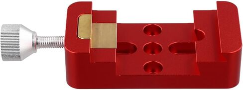 Aluminum Alloy Dovetail Mounting Base Clamp for Astronomical Telescope Equatorial Mount and Finderscope, Reinforced Double Bolts, Red Silver(Red) in Kuwait