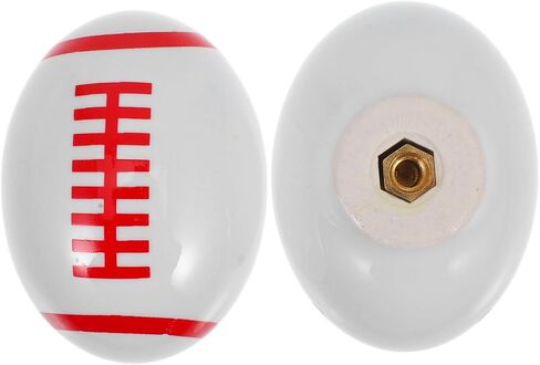 2pcs Cute Rugby Ceramic Drawer Pulls for Boy Girl Room Adorable Cartoon Single Hole Handles for Dresser and Cabinet Unique Sports Drawer Knobs for Boy Girl Furniture in Kuwait