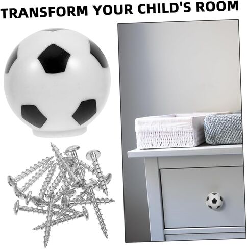 8pcs Soccer Drawer Pulls Fun Football Knobs for Boy Girl Rooms Creative Anti-Collision Design for Dressers Cabinets and Wardrobes Safe and Playful Home Decor in Kuwait
