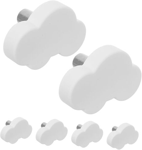 6pcs Boys and Girls Cartoon Door Knobs Soft Rubber Cloud Drawer Pulls for Boy Girl Rooms Cute Cabinet Knobs for Dressers Closets and Kitchens in Kuwait