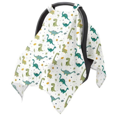 Baby Car Seat Cover - Car Seat Cover Baby Girls 100% Muslin Cotton Universal Breathable Canopies Soft Spring Summer Car Seat Cover Lightweight Infant Car Seat Canopy - Bows Butterflies in Kuwait
