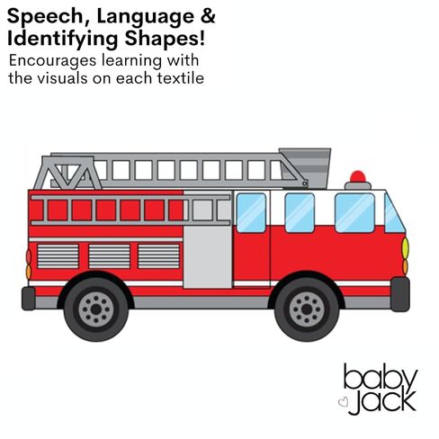 Baby Jack & Co 8x8" Fire Lovey Tag Toys for Babies - Baby Crinkle Toys - Crinkle Toys for Baby - Soft & Safe - Learn Shapes & Colors - Ideal Baby Toy - BPA Free w/Stroller Clip in Kuwait