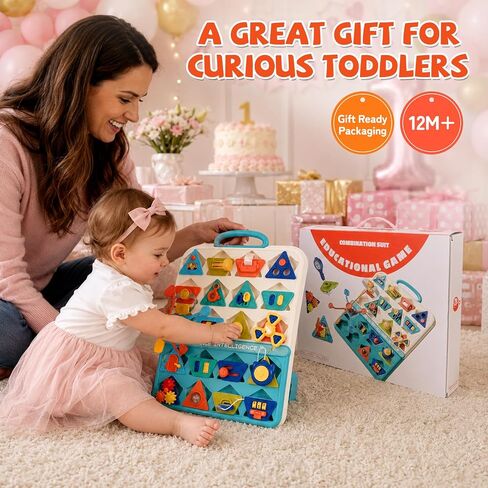 20-in-1 Montessori Busy Board, Sensory Travel Toy for Toddlers | Detachable Activity Board with Straps, Fine Motor Skills Educational Gift for Boys Girls 12M+ Birthday Christmas in Kuwait