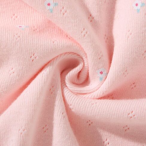 TRND O&X Baby Girl 2-Pack Soft Cotton Pointelle Romper, Ruffle Summer Outfit for Newborn Girls 0-24M in Kuwait