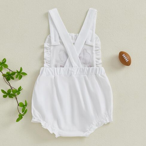 Baby Girl Football Outfit Ruffled Sleeveless Onesie Go Team Bubble Romper Overalls Jumpsuit Cute Summer Clothes in Kuwait