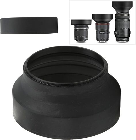 Camera Lens Hood Shade, Rubber Metal Collapsible Lens Hood, Reduce Lens and - Blocks Excess Sunlight and Enhances Photography and Video Footage, for Various Brands 82mm in Kuwait