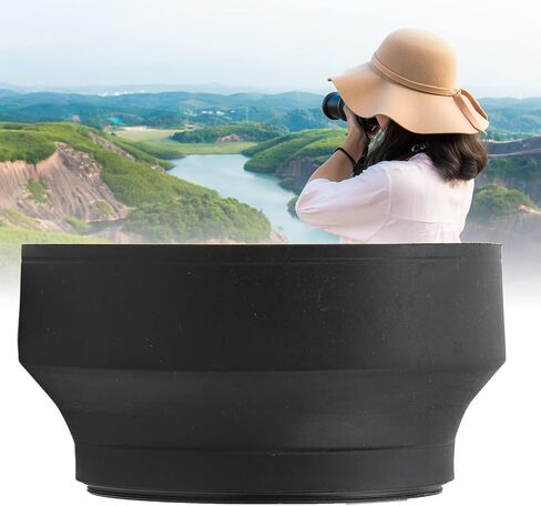 Camera Lens Hood Shade, Rubber Metal Collapsible Lens Hood, Reduce Lens and - Blocks Excess Sunlight and Enhances Photography and Video Footage, for Various Brands 82mm in Kuwait