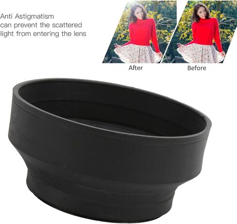 Camera Lens Hood Shade, Rubber Metal Collapsible Lens Hood, Reduce Lens and - Blocks Excess Sunlight and Enhances Photography and Video Footage, for Various Brands 82mm in Kuwait