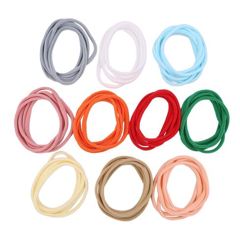 Jomila 50 Pack Soft Stretchy Nylon Headbands Hair Band DIY Crafts Hair Bow Headband Accessories for Newborn Baby Girl Kids Mix 10 Colors in Kuwait