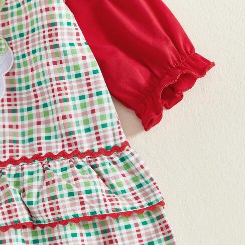 Ayalinggo Baby Girl Christmas Outfit Newborn First Xmas Romper Shirt Onesie Santa Overalls Dress Fall Winter Clothes in Kuwait