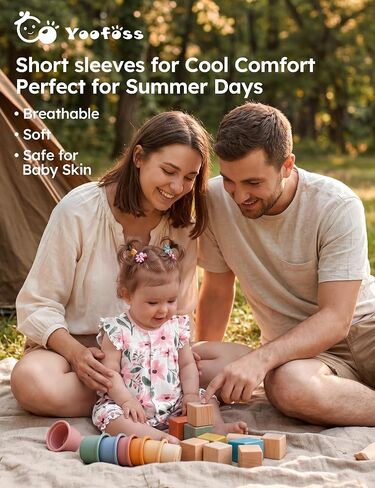 Yoofoss Baby Boy and Girl Romper 9-12 Months 100% Organic Cotton Infant Summer Clothes Short Sleeve Baby Outfit Soft and Breathbale in Kuwait