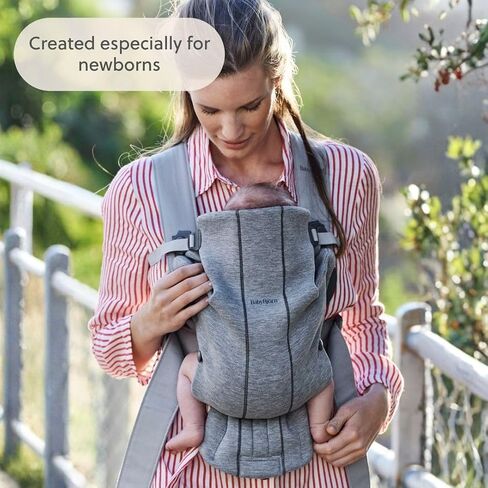 BabyBjörn Baby Carrier Mini, Light Gray, 3D Jersey | Infant Carrier (7-25 lbs), Ergonomic, Easy-to-Use in Kuwait