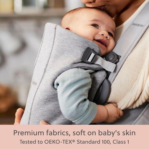 BabyBjörn Baby Carrier Mini, Light Gray, 3D Jersey | Infant Carrier (7-25 lbs), Ergonomic, Easy-to-Use in Kuwait