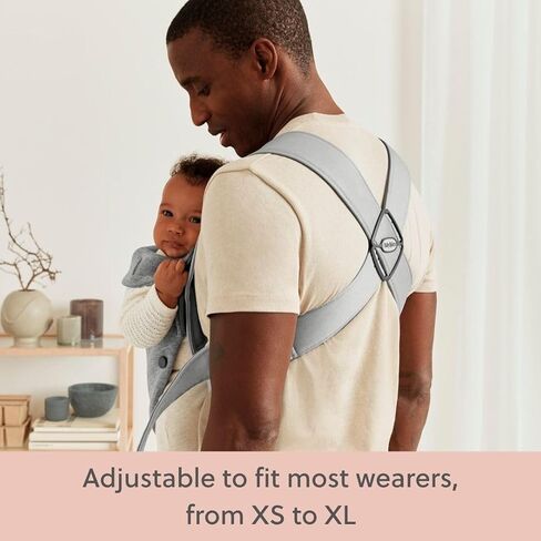 BabyBjörn Baby Carrier Mini, Light Gray, 3D Jersey | Infant Carrier (7-25 lbs), Ergonomic, Easy-to-Use in Kuwait