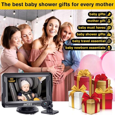 AMTIFO Baby Car Camera Easy Install: Clear Night Vision 2Mins Plug-Play Backseat Camera 360 Rotation Rear Facing Car Baby Monitor with Camera in Kuwait
