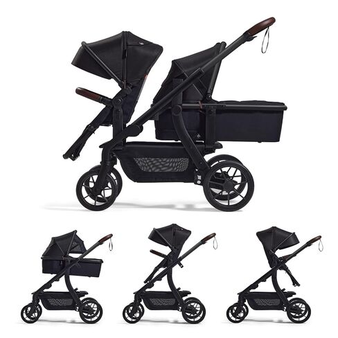 Momcozy ChangeGo Single to Double to Wagon Stroller, 23 Configurations | Carrycot and Seat Included with Large PU Wheels, All-wheel Suspension, and an Extendable UPF 50+ Canopy in Kuwait