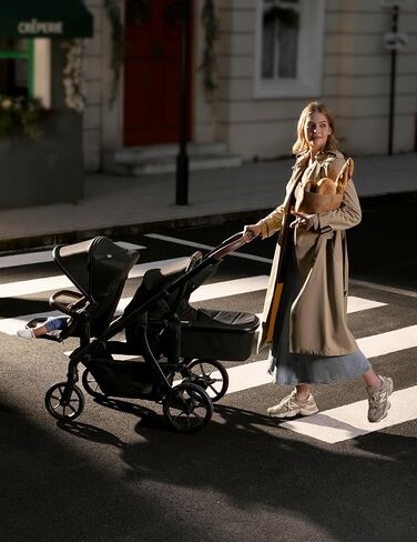 Momcozy ChangeGo Single to Double to Wagon Stroller, 23 Configurations | Carrycot and Seat Included with Large PU Wheels, All-wheel Suspension, and an Extendable UPF 50+ Canopy in Kuwait