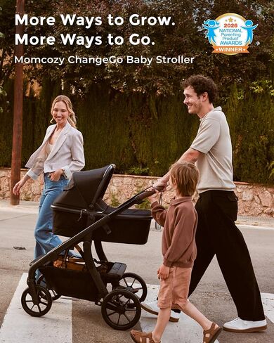 Momcozy ChangeGo Single to Double to Wagon Stroller, 23 Configurations | Carrycot and Seat Included with Large PU Wheels, All-wheel Suspension, and an Extendable UPF 50+ Canopy in Kuwait