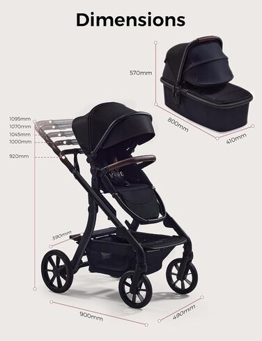 Momcozy ChangeGo Single to Double to Wagon Stroller, 23 Configurations | Carrycot and Seat Included with Large PU Wheels, All-wheel Suspension, and an Extendable UPF 50+ Canopy in Kuwait
