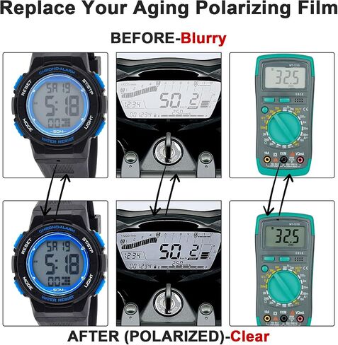 2 PCS Polarizing Film 7.8x11.8 inches Adhesive Polarized Film Sheets Linear LCD Polarizing Films for LCD Screen Repair, Physics Education, Photography Filter in Kuwait