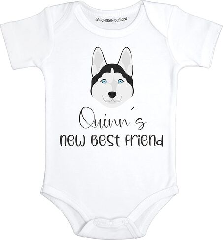 Personalized Dog baby bodysuit Husky baby clothes in Kuwait