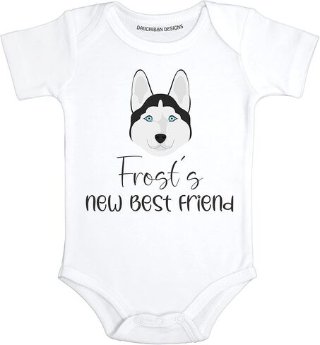 Personalized Dog baby bodysuit Husky baby clothes in Kuwait