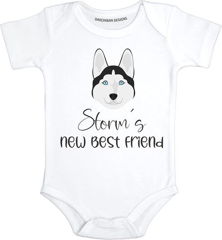 Personalized Dog baby bodysuit Husky baby clothes in Kuwait
