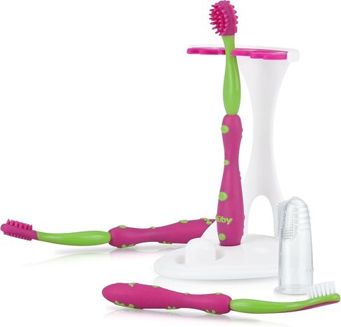 Nuby 4 Stage Oral Care Set System | Blue and Green in Kuwait