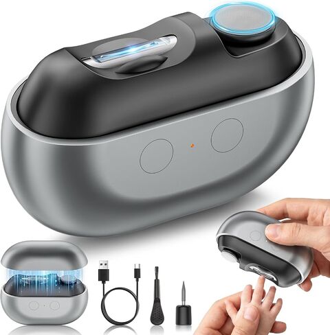 Electric Nail Clipper, Upgraded 3-in-1 Quiet Automatic Baby Nail Clippers | Electric Nail Trimmer with Polishing, Storage, LED Light & 2 Speed, USB Rechargeable for Baby, Adult, Seniors, Kids in Kuwait