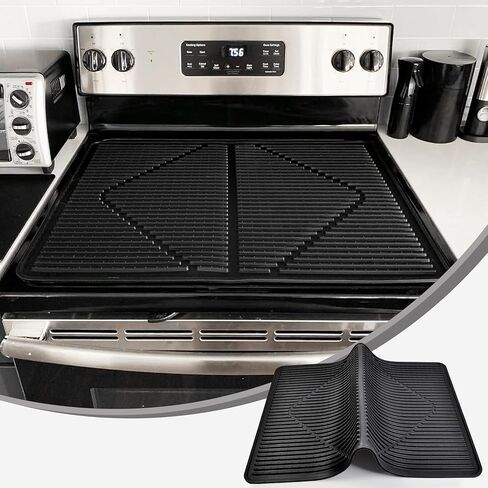 Stove Cover - Stove Top Covers for Electric Stove 28 x 20 Inch Black | More thick stove guard, kitchen RV stove top protector; glass top stove cover protector, silicone stovetop cover cooktop mat in Kuwait
