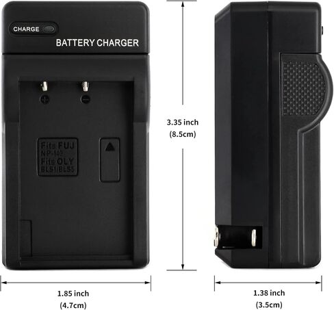 Norifon BLS-1 Wall Charger for Olympus E-400, E-420, E-450, E-600 | Compaitble with Olympus E-620, E-M10, E-P1, E-P2, E-P3, E-PL1, E-PL2, E-PL3, E-PL5, E-PL6, E-PL7, E-PM1 with Foldable Plug in Kuwait