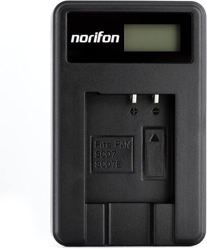 Norifon CGA-S007 LCD USB Charger for Panasonic DMC-TZ11, DMC-TZ15 | Compatible with Panasonic DMC-TZ4, DMC-TZ5, Lumix DMC-TZ1, DMC-TZ2, DMC-TZ3, DMC-TZ4K, DMC-TZ4S, DMC-TZ50 in Kuwait