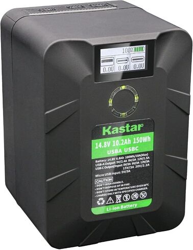 Kastar BP-Y150W V Mount Battery D-Tap Compact Fast Charger Compatible with Blackmagic Design BMPCC 4K, BMPCC 6K Pro, URSA Mini Pro 4.6K G2 Digital Cinema Camera, URSA Mini Pro 4.6K Digital Cinema in Kuwait