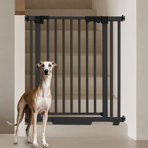41" Extra Tall Baby Gate for Big Dog No Jumping Over,54.7-63.0" Wide Pet Safety Gate Indoor for Doorways No Drilling,Auto Close Child Puppy Gates for Stairways Pressure Mounted (Black) in Saudi Arabia