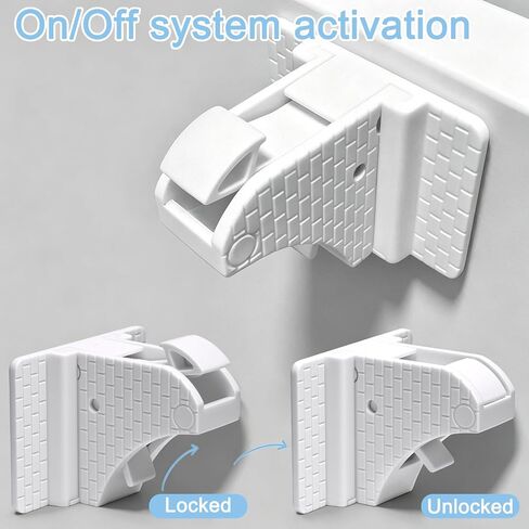 4 Pack Magnetic Cabinet Locks Baby Proofing with 2 Keys | No Drill, Tool-Free 3M Adhesive, Invisible Inside Cabinet, for Kitchen & Bathroom Drawers, Renter-Friendly Childproofing in Kuwait