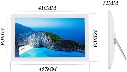 18.5-Inch Digital Photo Frame HD IPS Screen, Music Video Player, Clock Calendar, USB/SD Support, Custom Slideshow, 18.5 in Kuwait
