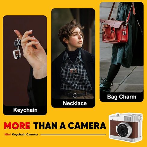 Keychain Camera, 16GB Mini Digital Camera with Built-in Flash & Retro Filters, Pocket Mini Camera for Travel, Vlogging, Birthday Gift for Friends in Kuwait