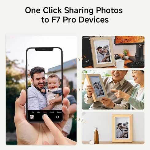 Bigme F7 Pro Smart Digital Photo Frame, ePaper Photo Frame with 7.5 Inch HD Color E-Ink Display, Support Mobile App WiFi Sharing, Calender & Sync Reminders, Long Battery Life, Beech in Kuwait