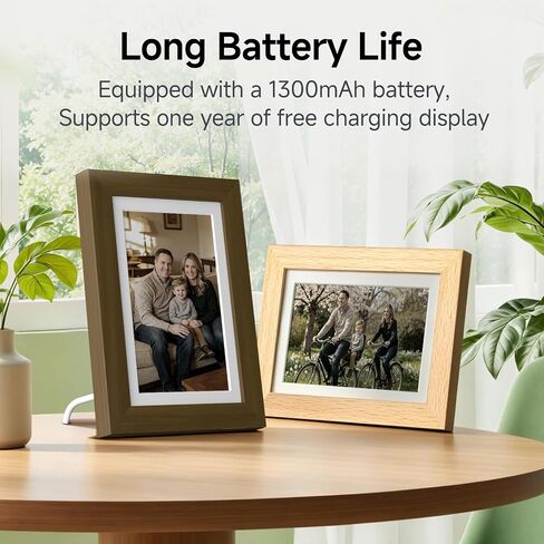 Bigme F7 Pro Smart Digital Photo Frame, ePaper Photo Frame with 7.5 Inch HD Color E-Ink Display, Support Mobile App WiFi Sharing, Calender & Sync Reminders, Long Battery Life, Beech in Kuwait