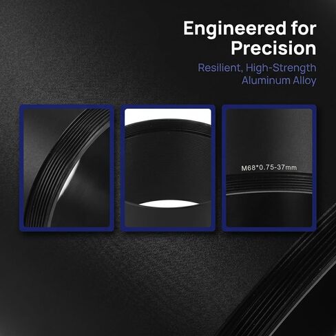 Astronomy Extension Tube 10mm, M68x0.75 Telescope Photo Adapter for Astrophotography, Aluminum Alloy for Secure Attachment in Kuwait