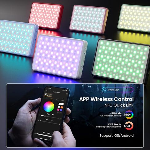 Selfie Phone Light with Magnetic,140 LED 1800K-10000K 4900mAh + Power Bank RGB Video Light CRI 96+ Professional Portable Lighting for Camera, TikTok, Vlog, Makeup, Zoom,Selfie in Kuwait